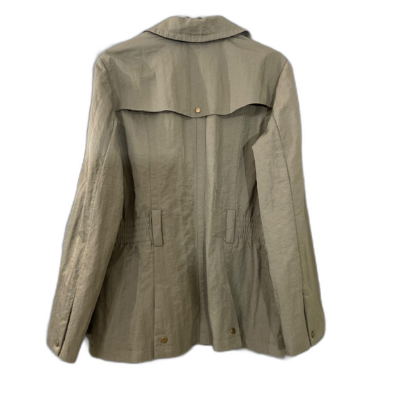 J. Jill Utility Jacket Women’s L Tall Green  Full Zip Cinched Waist Pockets * - Picture 2 of 11